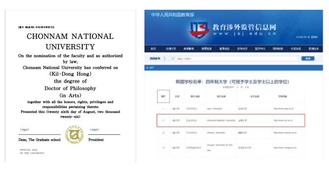 国立全南大学中文MBA真实性查询链接